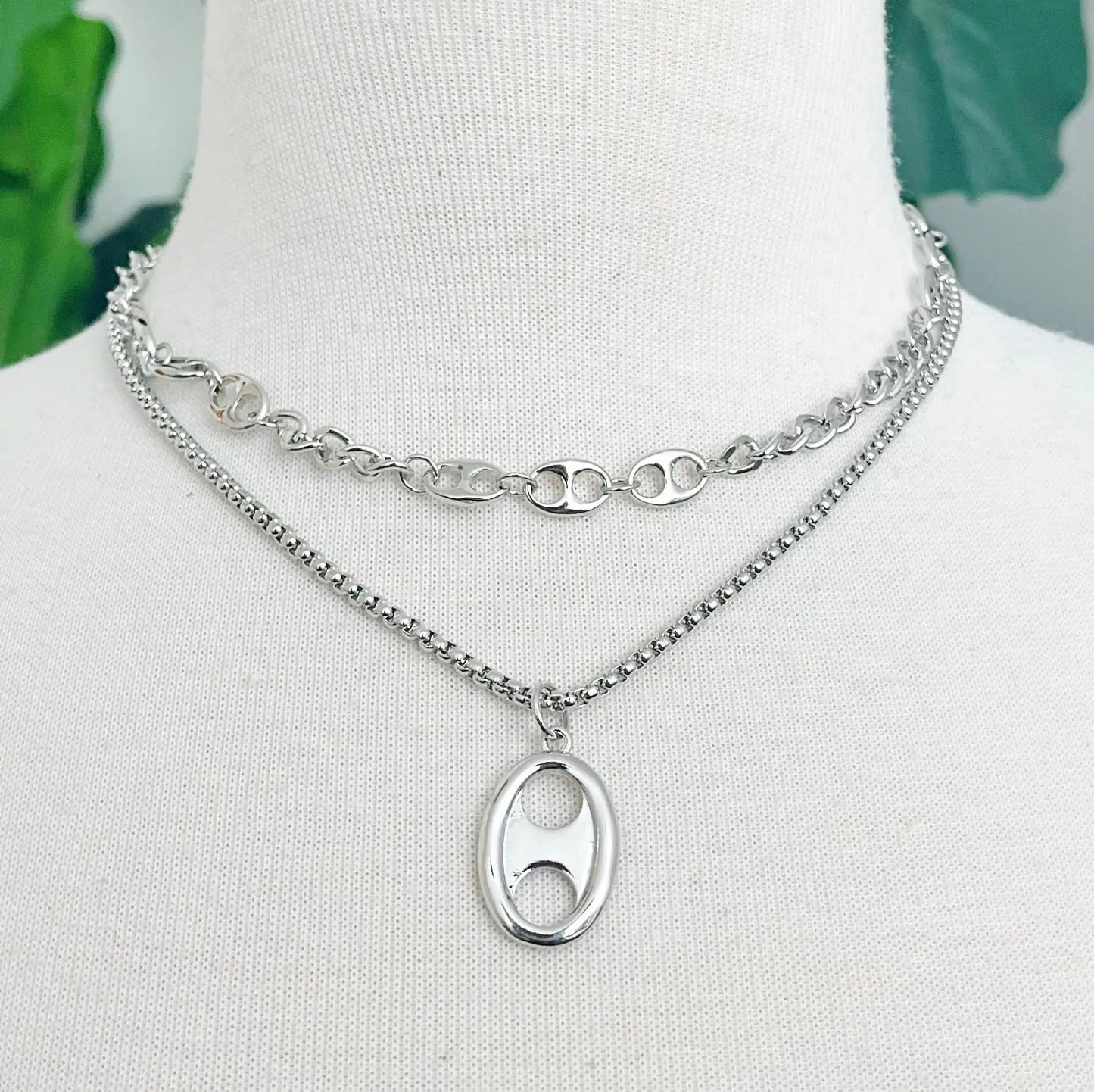 Button Charm Golden Necklace Set - Catch Cards