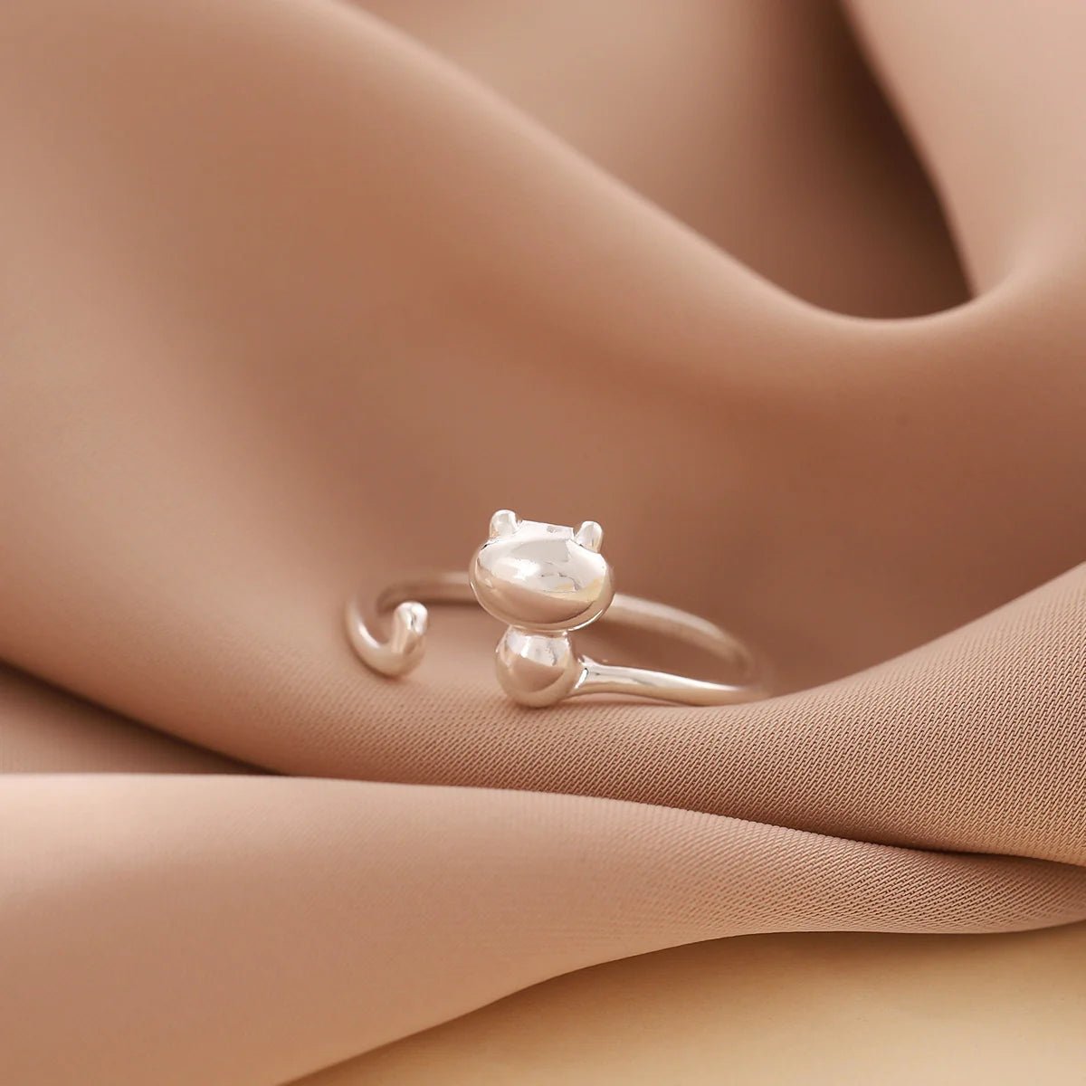 Cute Fashion Cat Simple Ring Female - Catch Cards