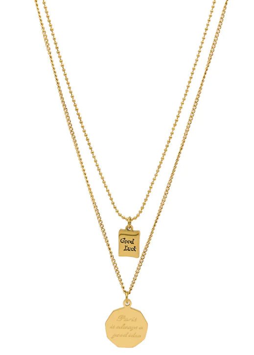 Double Necklace Women's Clavicle Sweater Chain - Catch Cards