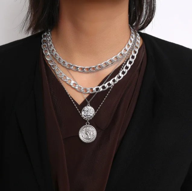 Electroplated Zinc Alloy Necklace Set - Catch Cards