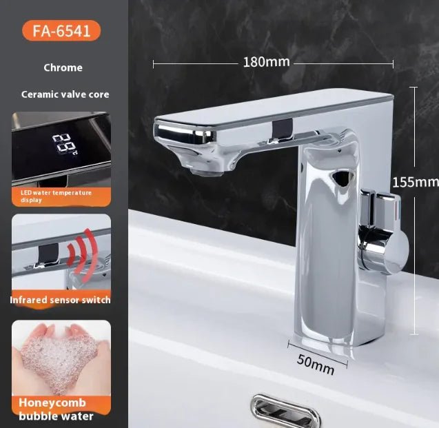 Infrared Sensor Digital Display Basin Faucet - Catch Cards