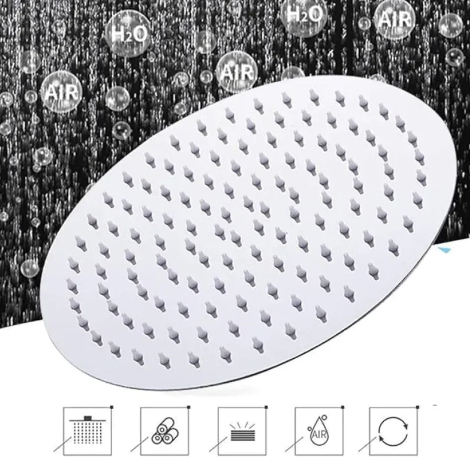 Large Chrome Stainless Steel Rainfall Shower Head - Catch Cards