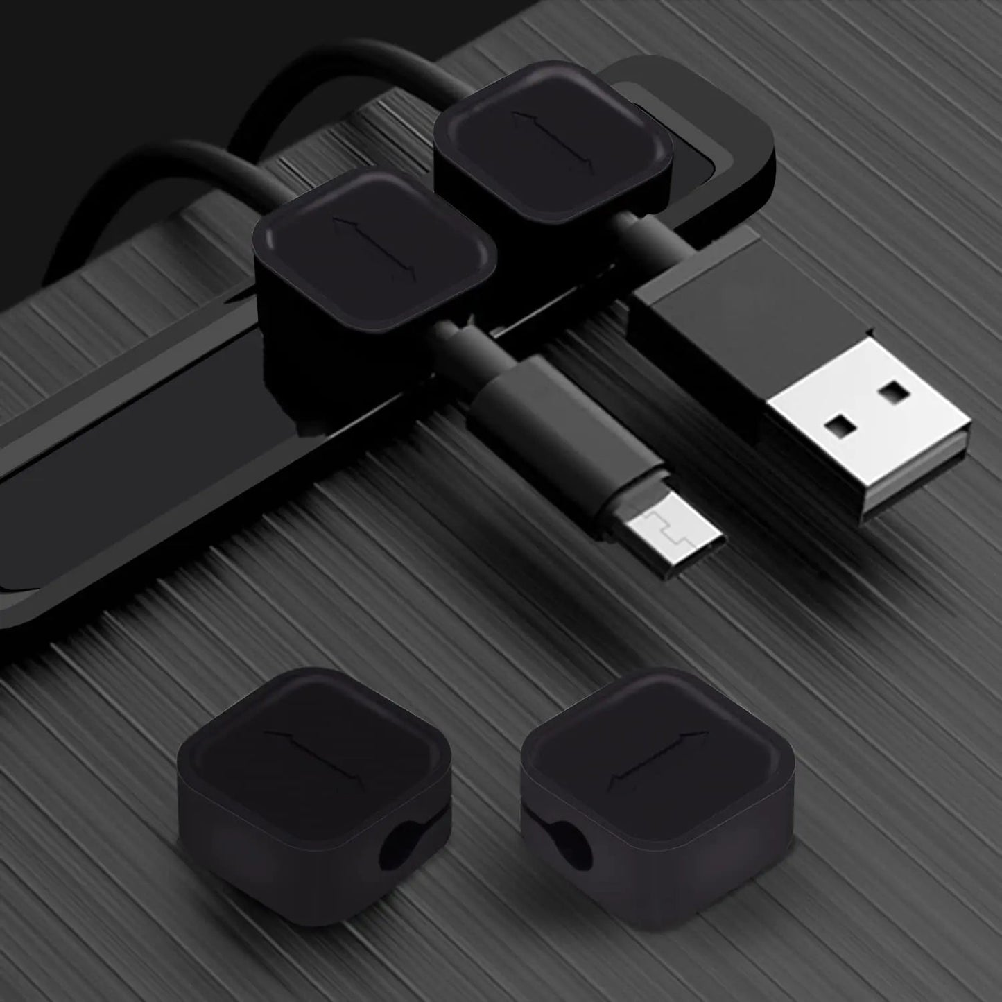 Magnetic Desk Cable Organizer - 4 Piece Set - Catch Cards