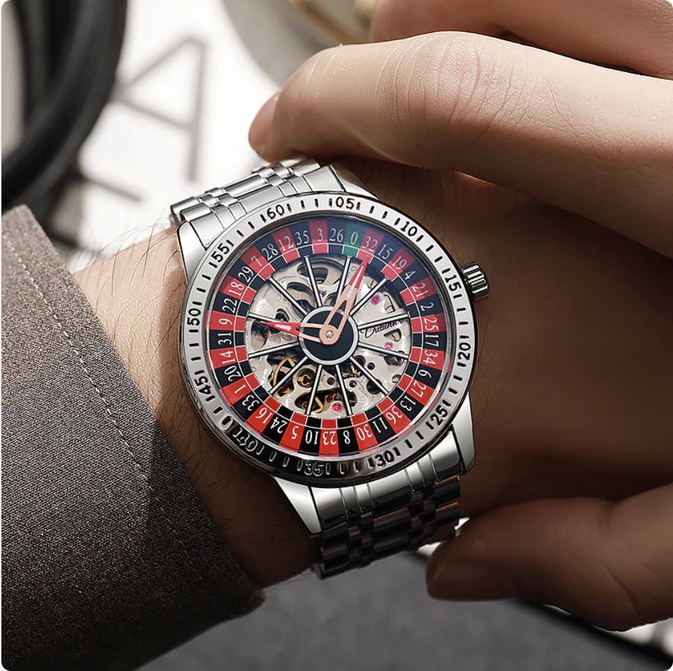 Men's Automatic Waterproof Mechanical Watch - Catch Cards