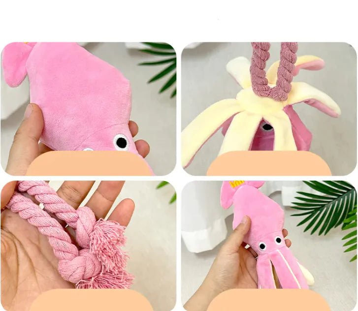 Squid Plush Dog & Cat Chew Toy - Catch Cards