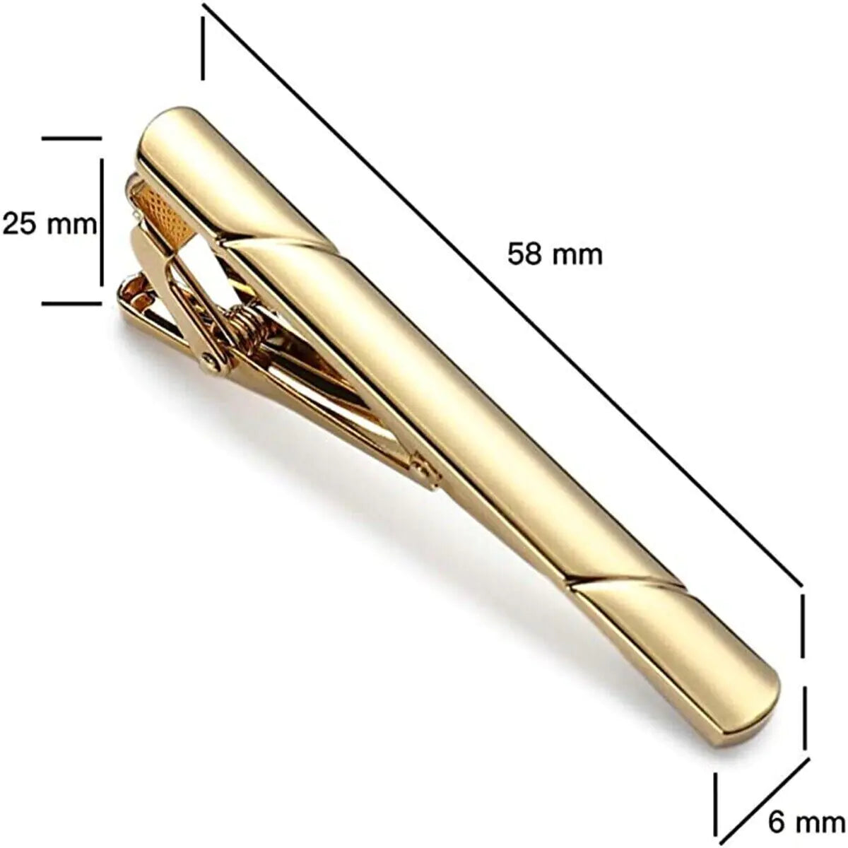 4PCS Mens Stainless Steel Tie Clip Necktie Bar Clasp Clamp Pin Gold Black Silver WEM Support (www.WEM.support)