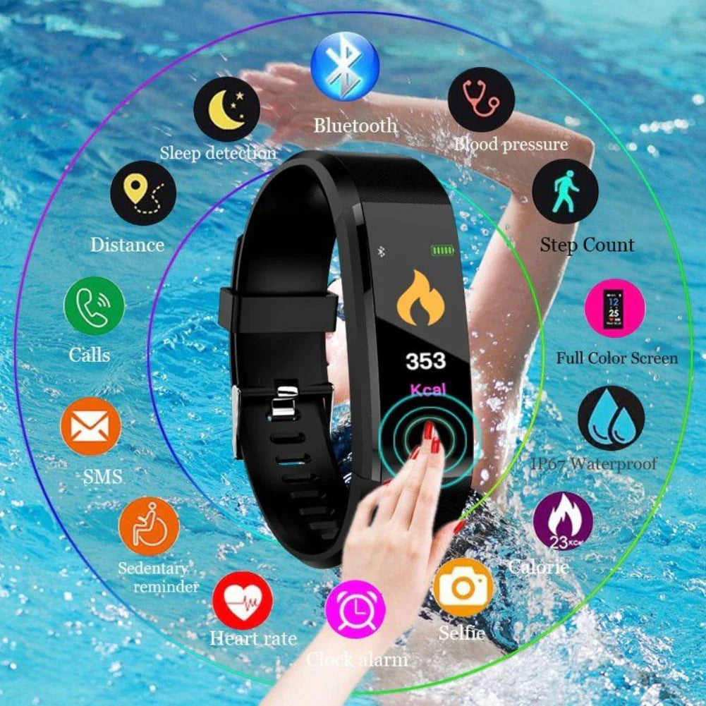 Fitness Smart Watch Activity Tracker Heart Rate For Women Men Oxygen BP Monitor