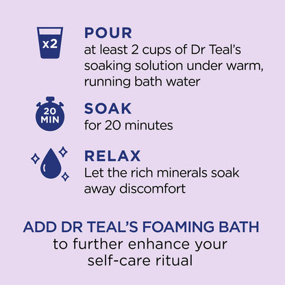 Dr Teal's Epsom Salt Soaking Solution, beroliger og sover, lavendel, 3lbs (emballasjen kan variere) (pakke med 2) 48 unse (pakke med 2)