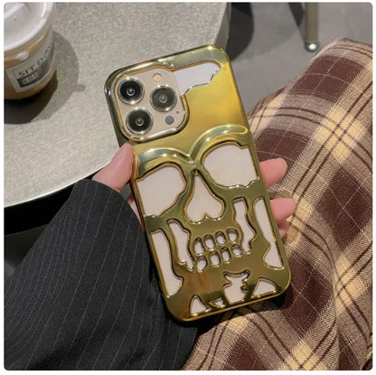 Funda de teléfono con calavera 3D para iPhone