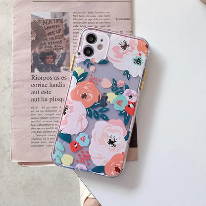 Funda para teléfono con diseño floral vibrante