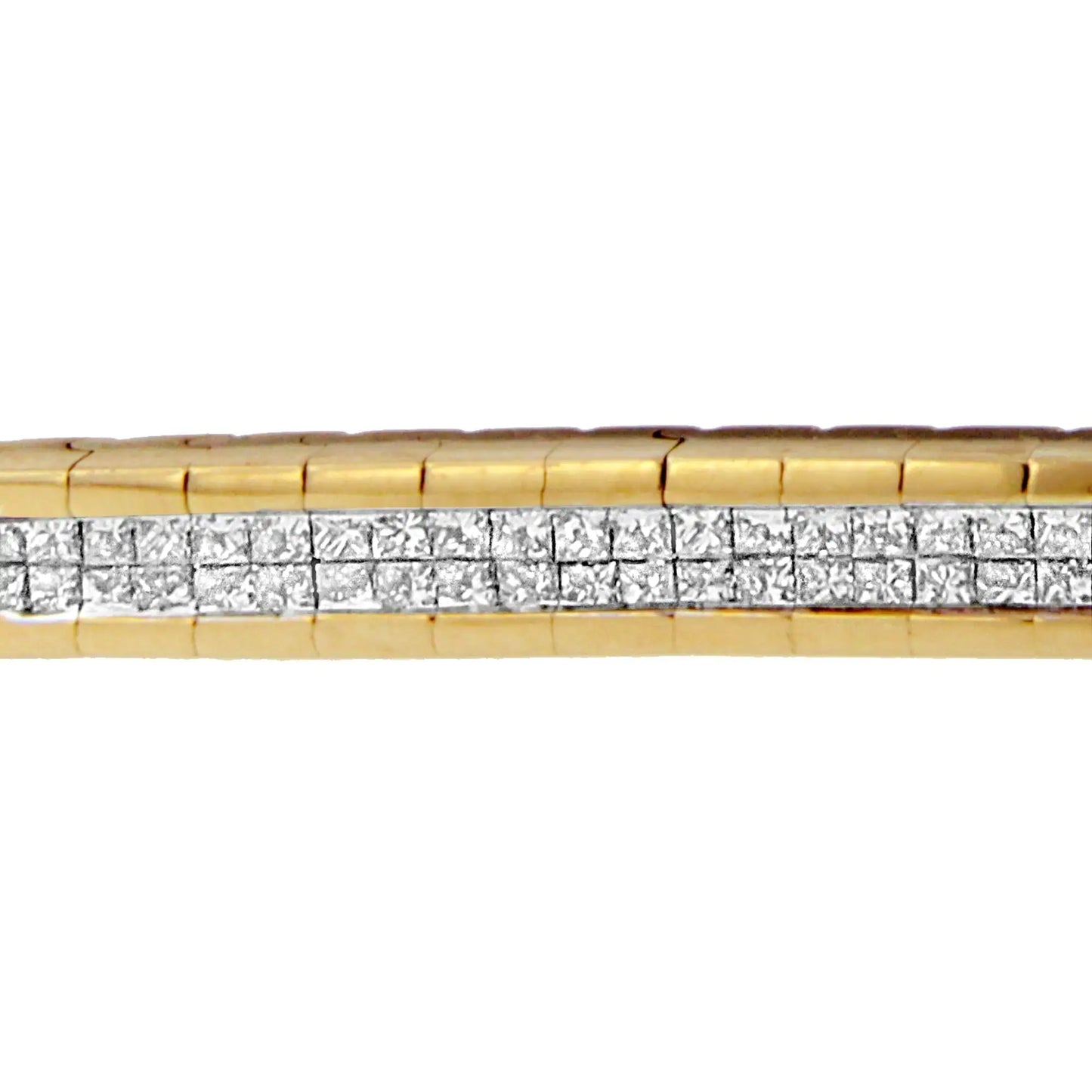 14K Yellow Gold Princess-Cut Diamond Banded Bracelet (1.10 cttw, G-H Color, SI1-SI2 Clarity)