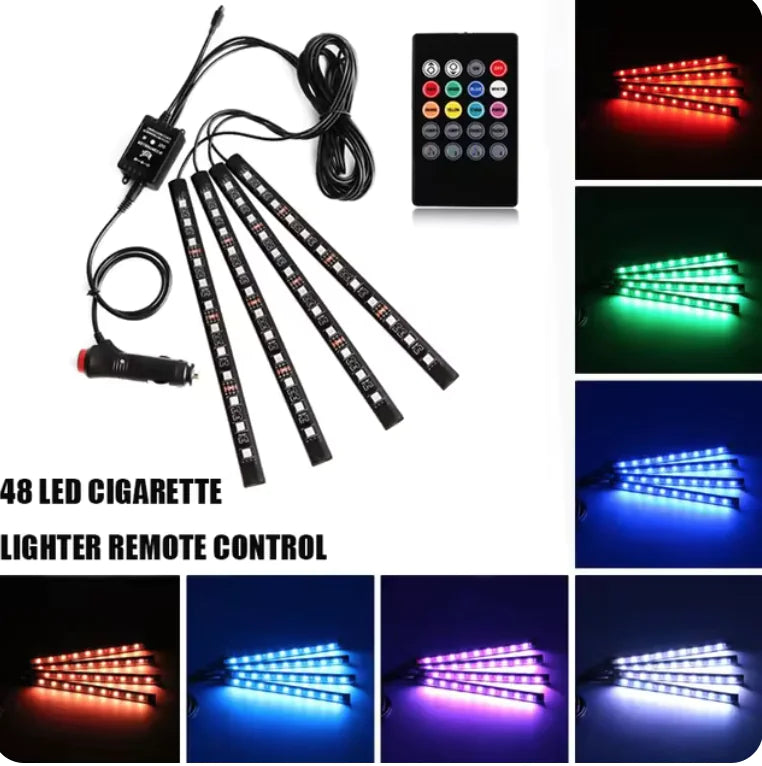 Luces de LED Controladas por Música para Pés de Carro