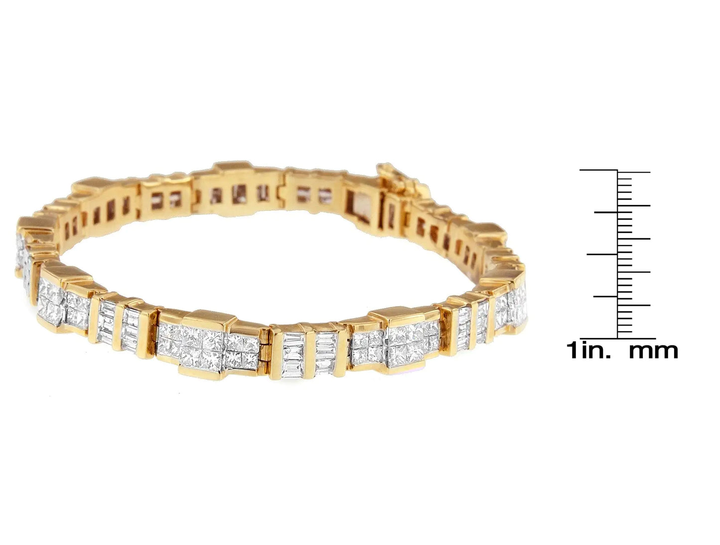 14K gult gull baguette og prinsessekuttet diamantarmbånd (8,30 cttw, HI Color, SI1-SI2 Clarity)