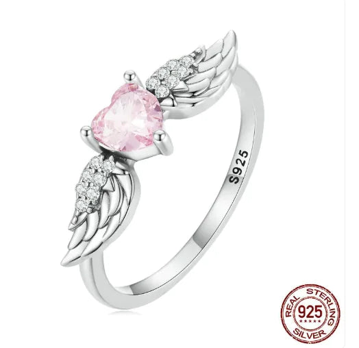 Zirkon kjærlighetsvinge 戒指 925 sølv-Zircon Love Wing Ring 925 银