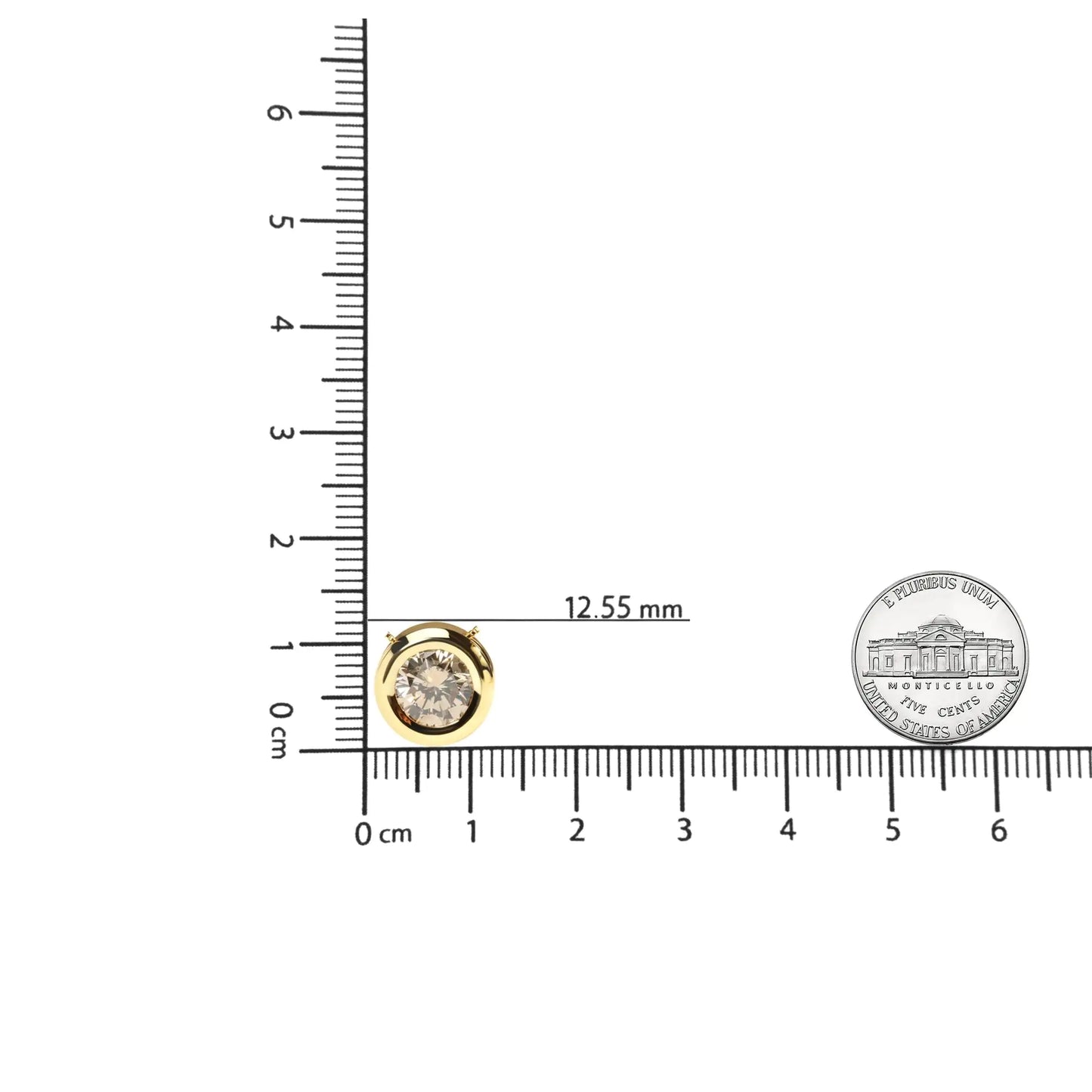 14K gult gull 1 3/8 Cttw rammesett rundt Champagne Diamond Solitaire 18" anhengskjede (champagnefarge, SI2-I1 klarhet)