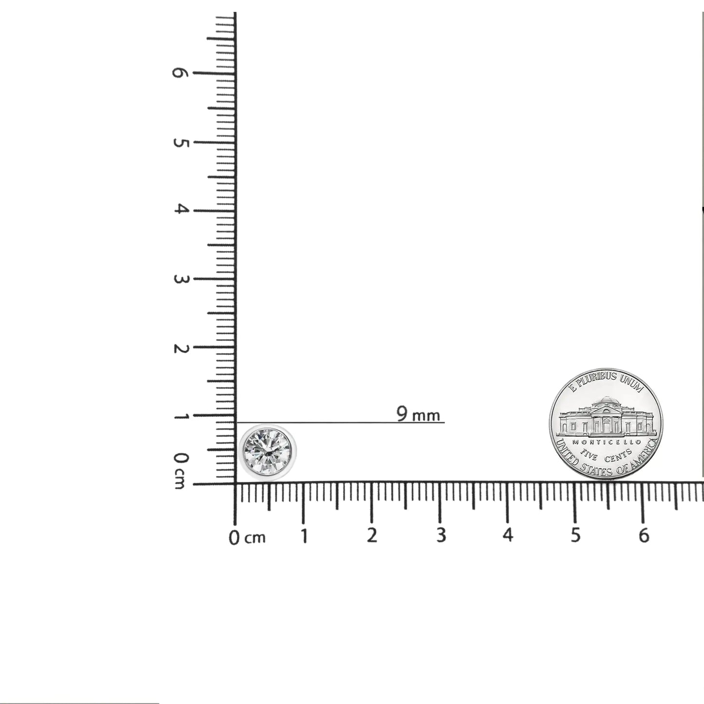 14K 白金实验室培育钻石螺旋背经典边框单石耳钉（GH 颜色，VS2-SI1 净度）