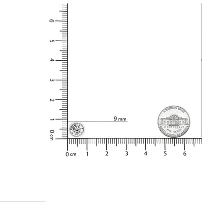 14K 白金实验室培育钻石螺旋背经典边框单石耳钉（GH 颜色，VS2-SI1 净度）