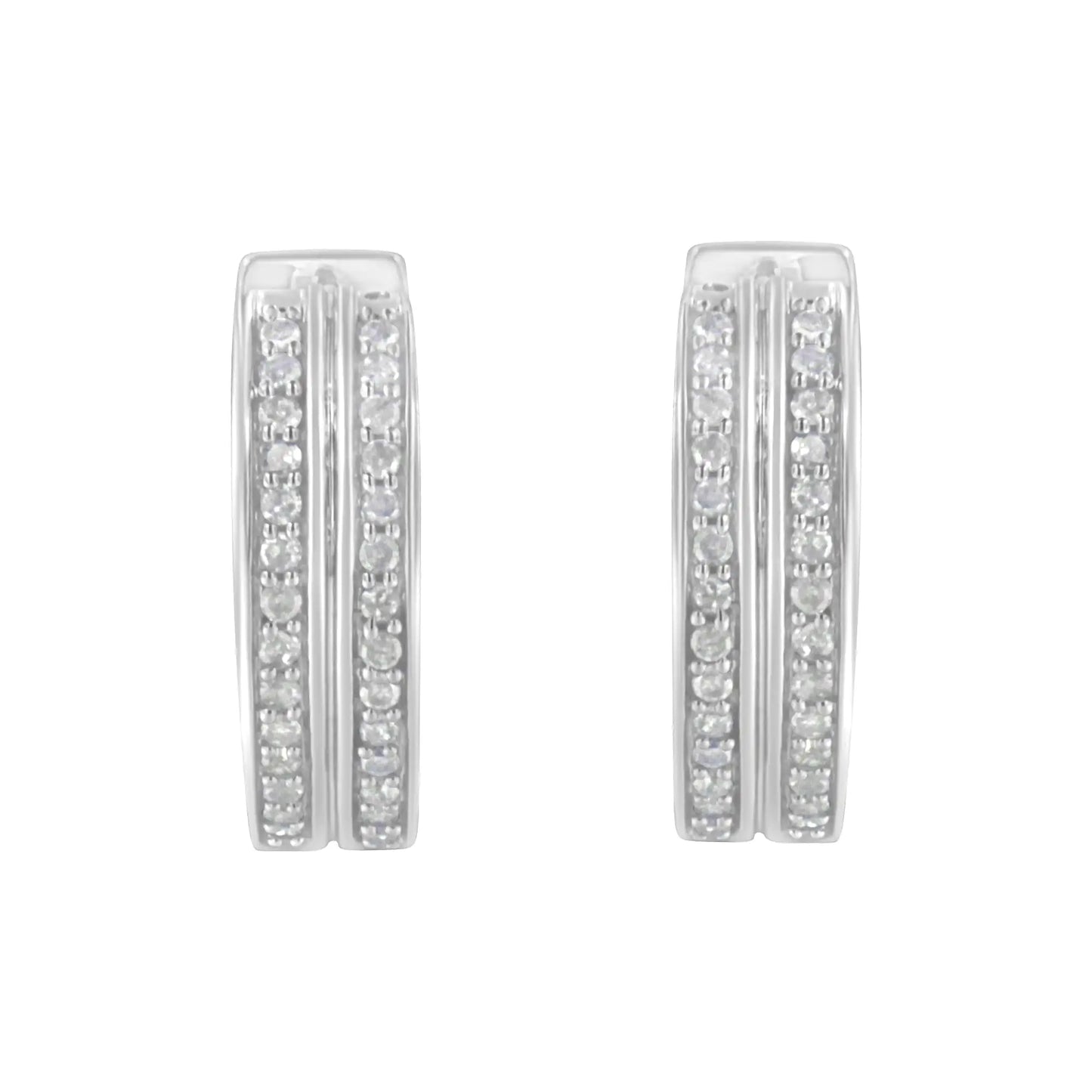 10K White Gold Diamond Hoop Earring (1/2 cttw, I-J Color, I2-I3 Clarity)