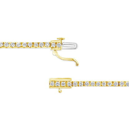 14K gult gullbelagt .925 sterlingsølv 2.0 Cttw Diamond Classic Link tennisarmbånd (KL-farge, I2-I3 Clarity) - 7-1/4"