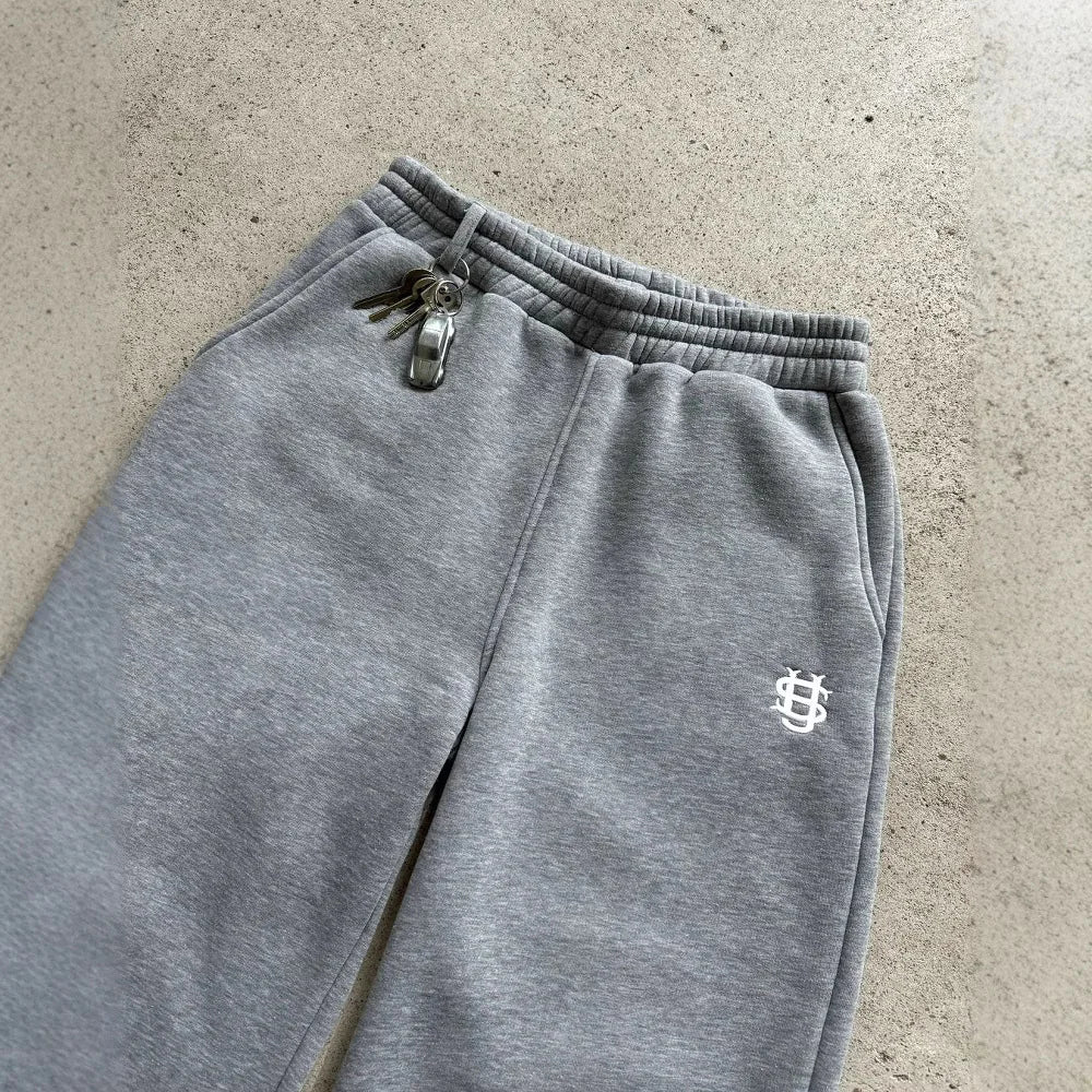 Solid Color Zipper Sweatpants