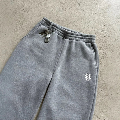 Solid Color Zipper Sweatpants