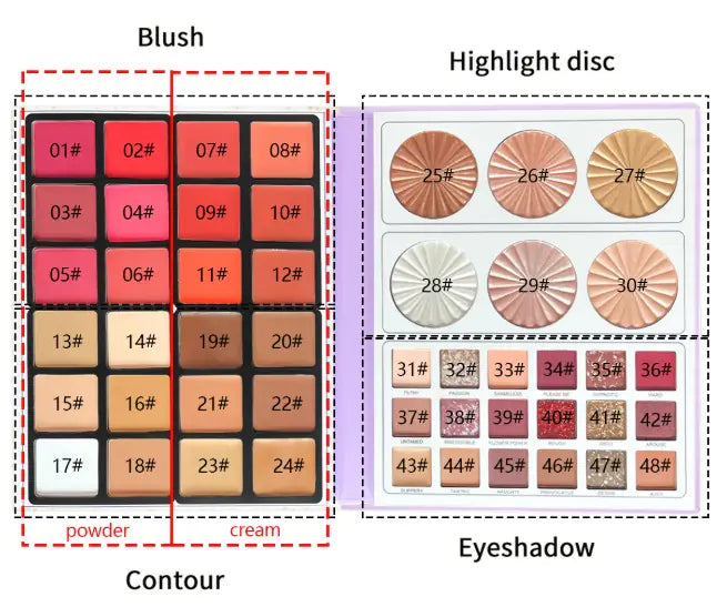 Paleta de maquillaje multifuncional 4 en 1