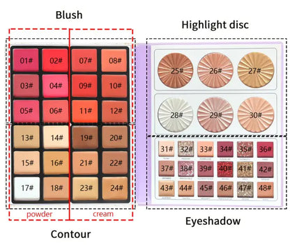 Paleta de maquillaje multifuncional 4 en 1