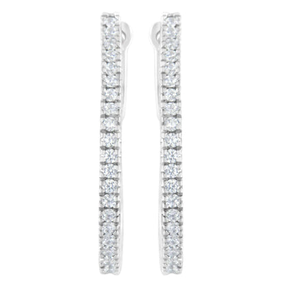 10KT White Gold 1/2 cttw Diamond Hoop Earrings (I-J, I2-I3)