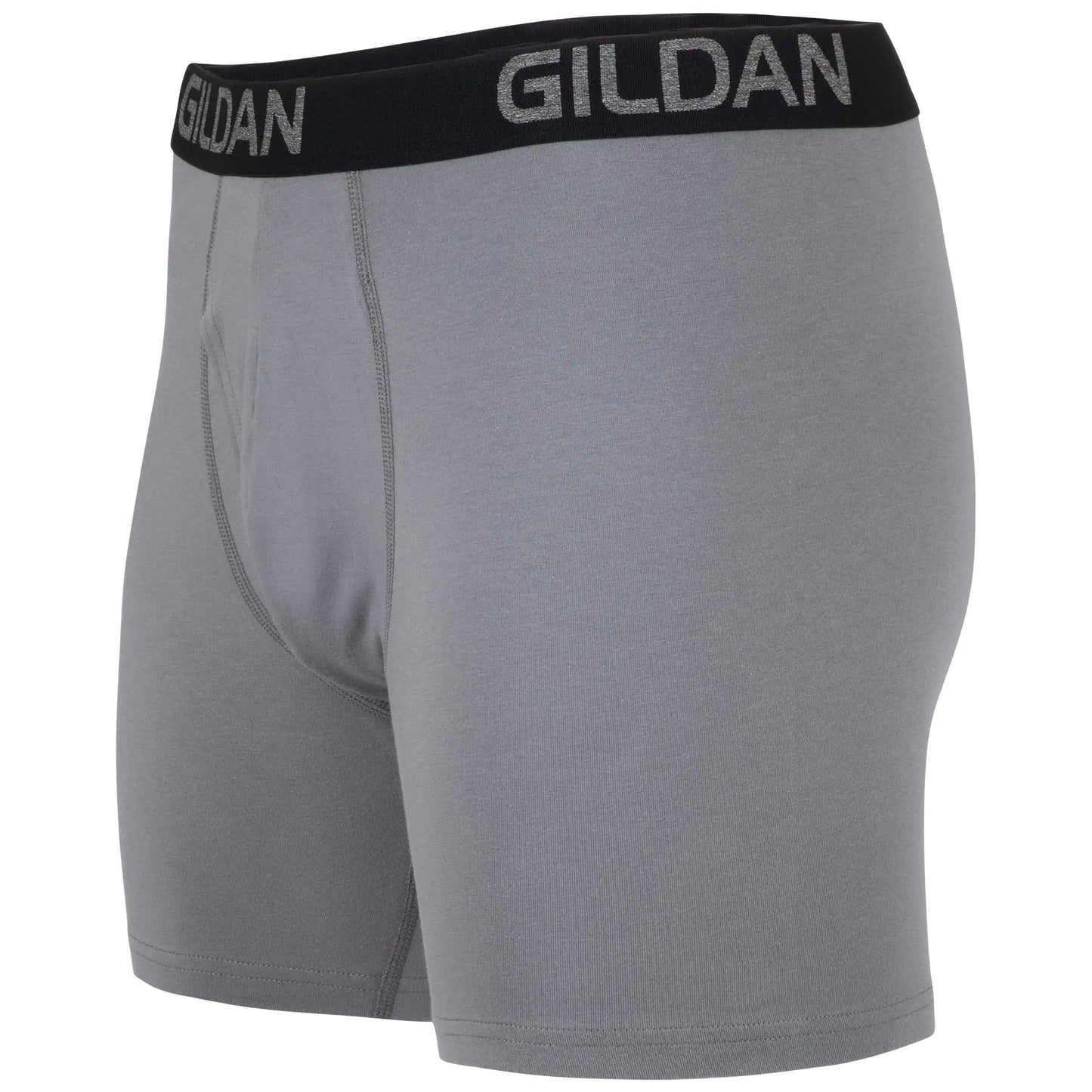 Calzoncillos bóxer de algodón elástico Gildan para hombre, paquete múltiple, talla XX-Large, franela gris/hollín negro (paquete de 5, pierna normal) 5