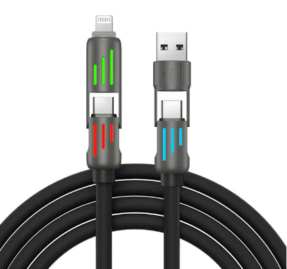 240W 4-in-1 Fast Charging Cable with Breathing Light