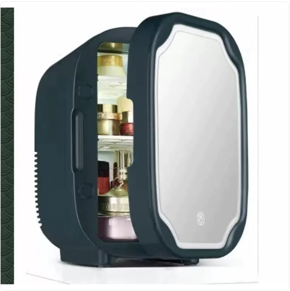 Portable Mini Beauty Fridge with Mirror, 110V