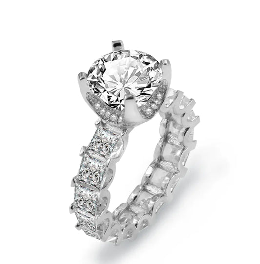 Super Sparkling Full Diamond Engagement Ring for Women