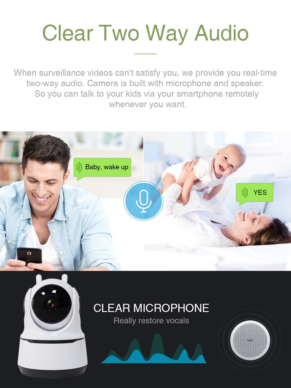 US | 1080P Wireless Night Vision Camera Security with Motion Alert