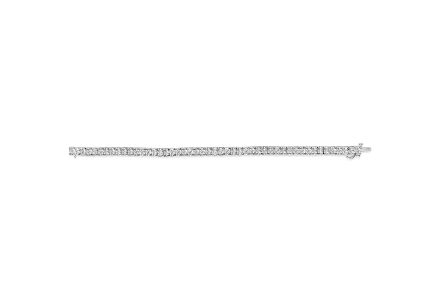 14K hvitt gull 3,00 Cttw Princess-Cut Diamond Link 7,5" armbånd (HI farge, SI1-SI2 klarhet)