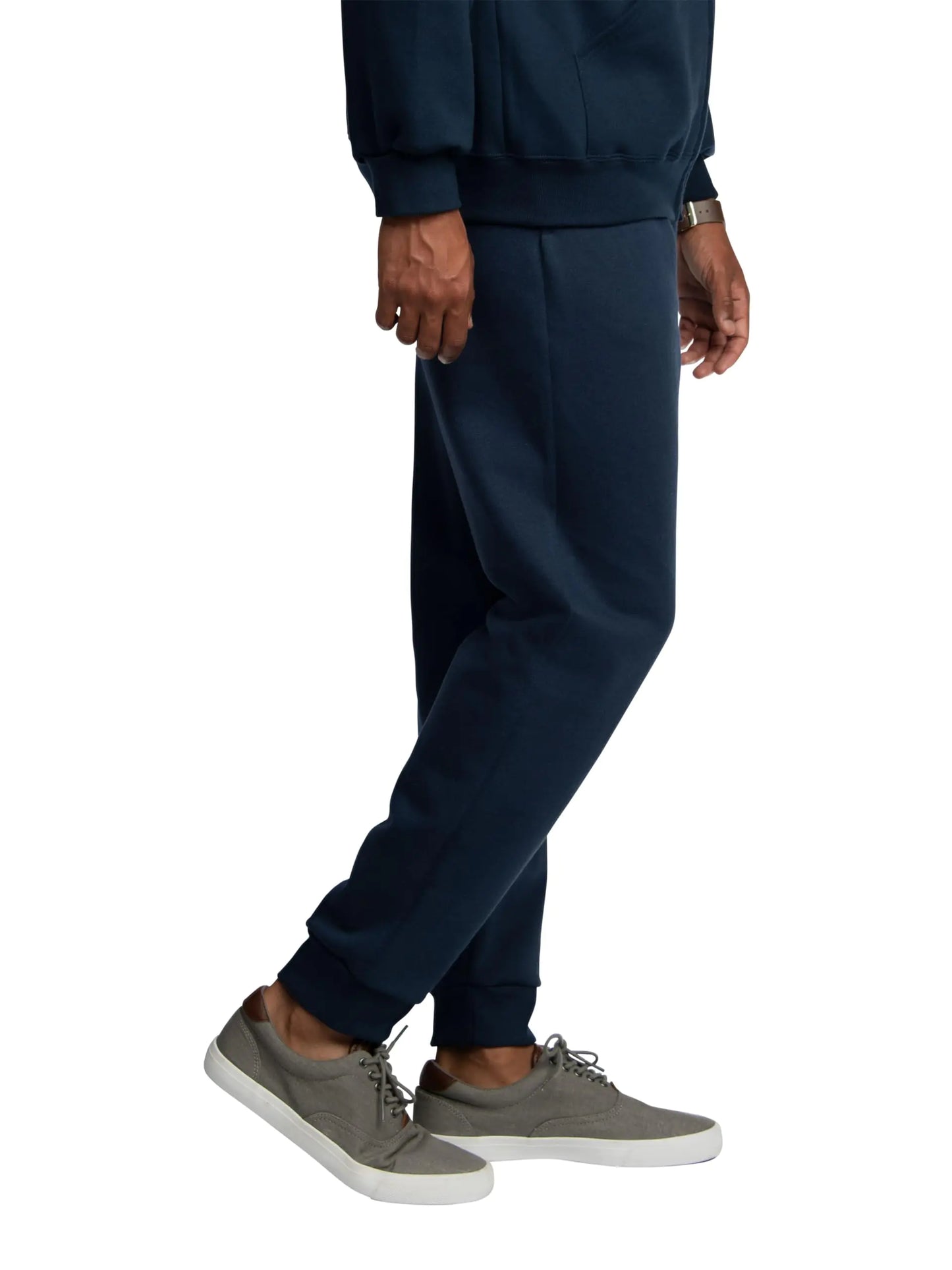 Fruit of the Loom Eversoft Fleece Joggers with Pockets, Relaxed Fit, Moisture Wicking, Breathable, Tapered Sweatpants Large Navy