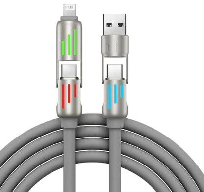 240W 4-in-1 Fast Charging Cable with Breathing Light