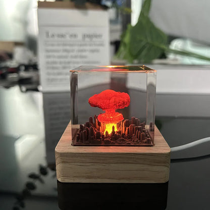 Handmade Bomb Explosion Mushroom Cloud Resin Night Lamp