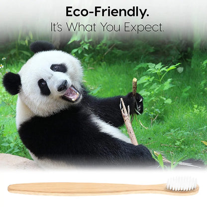 ¡El cepillo de dientes de bambú natural es la solución perfecta! Hecho de bambú 100 % biodegradable.