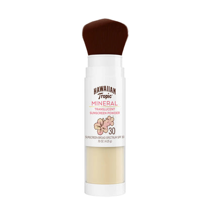 Hawaiian Tropic Mineral Powder Sunscreen Brush SPF 30 & Banana Boat Sport Ultra Water Resistant Sunscreen Spray SPF 50 Twin Pack Cosmetic Powder + Sunscreen Spray SPF 50