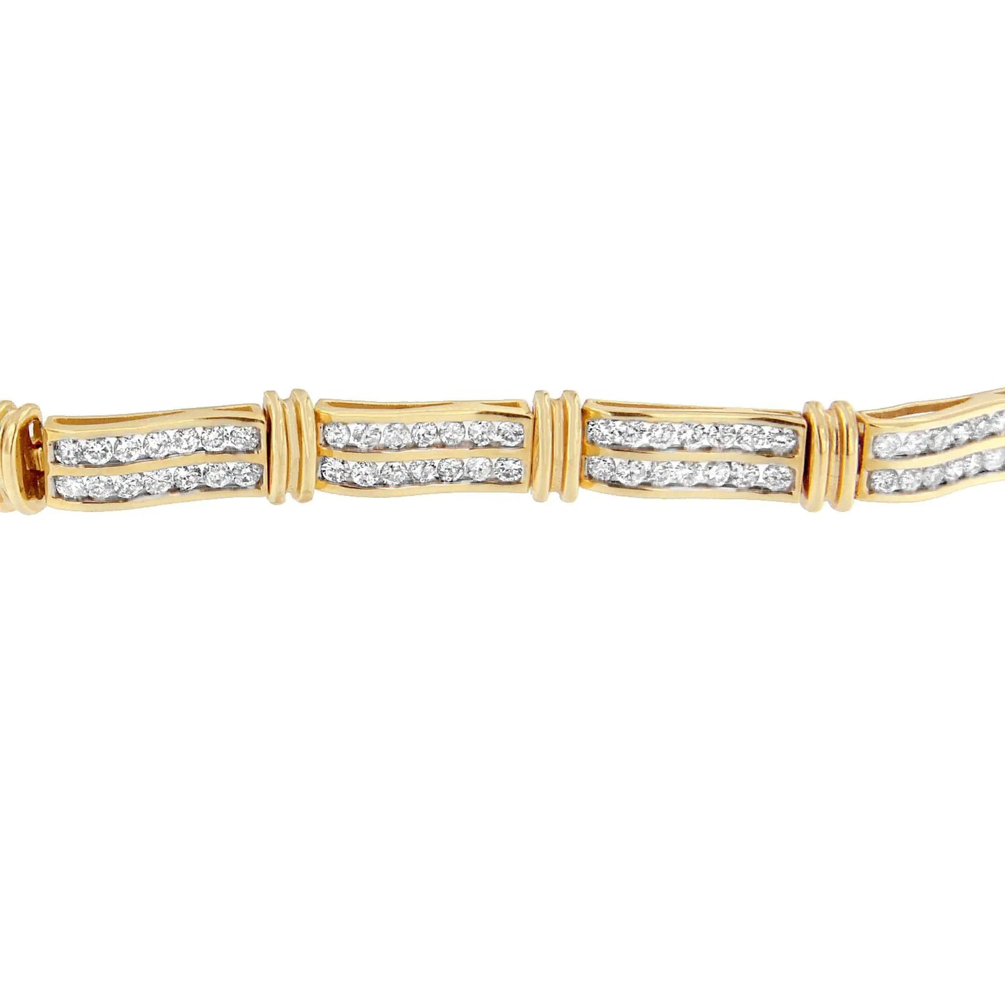 14K gult gull rundskåret diamantarmbånd (5,35 cttw, HI Color, I1-I2 Clarity)