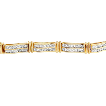 14K Yellow Gold Round-Cut Diamond Bracelet (5.35 cttw, H-I Color, I1-I2 Clarity)