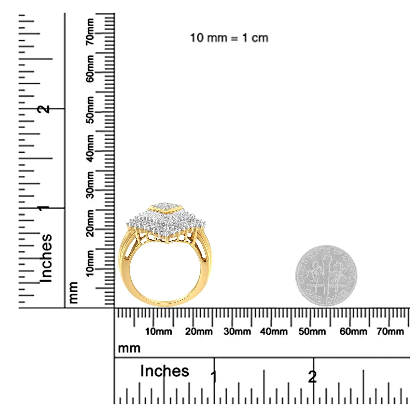 10K Yellow Gold Diamond Ballerina Ring (1 Cttw, I-J Color, I1-I2 Clarity)