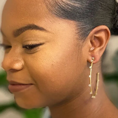 Slim & Jeweled Hoop Earrings