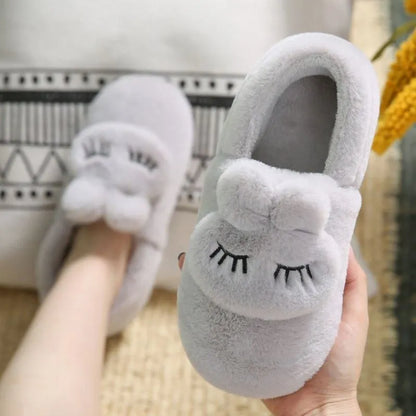 Chanclas de casa con diseño de conejo de dibujos animados para mujer