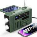 Survivalalarmradio 8000mAh solcelle håndsvingsradio | nødoverlevelsesradio