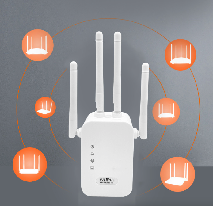 WiFi rækkeviddeforlænger Internetforstærker Netværksrouter Trådløs signalrepeater |