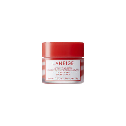 Mascarilla de noche para labios LANEIGE: Nutre, hidrata, vitamina C, murumuru y manteca de karité, antioxidantes, labios secos y escamosos con efecto bastón de caramelo.