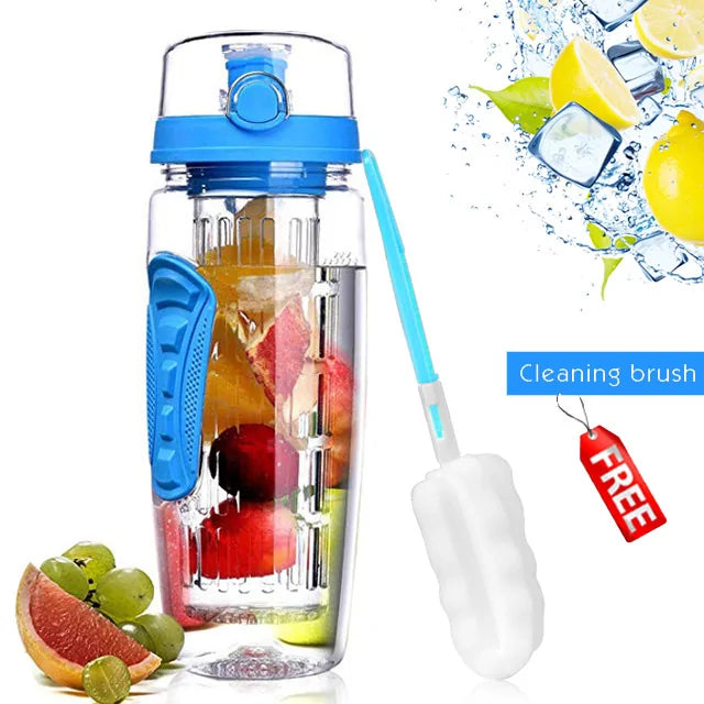 Botella de bebida con infusor de fruta de 32 OZ