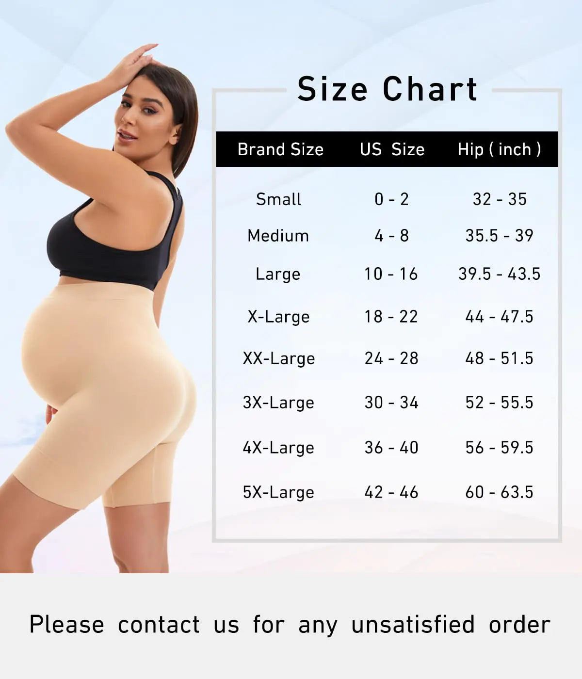 Faja premamá sin costuras, previene rozaduras en los muslos y sujeta el abdomen. Tallas S-5XL (color piel, talla 5XL)