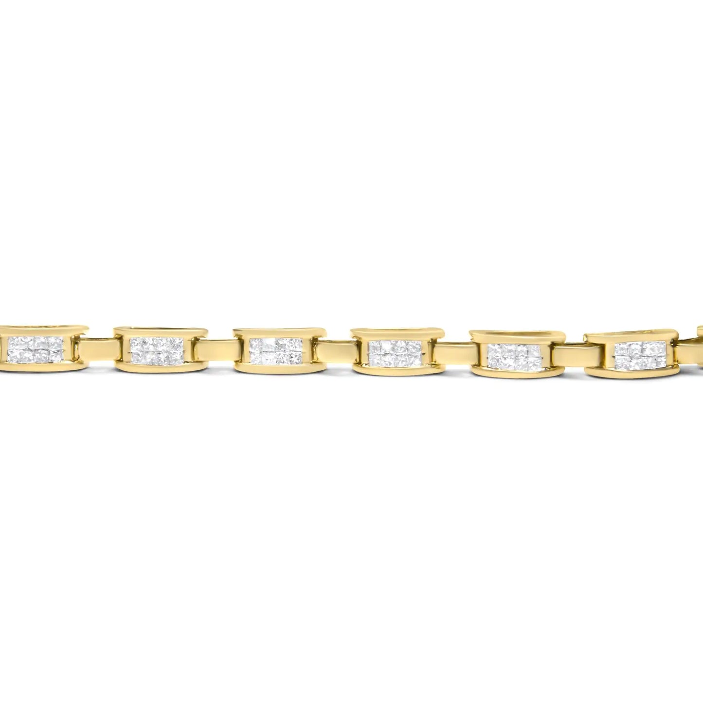 14K gult gull Princess-Cut Diamond Links of Love-armbånd (2,00 cttw, HI Color, SI2-I1 Clarity)